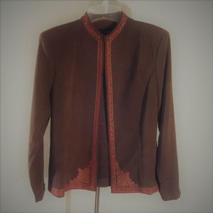 Natural Impressions Embroidered Velour Jacket Sz M